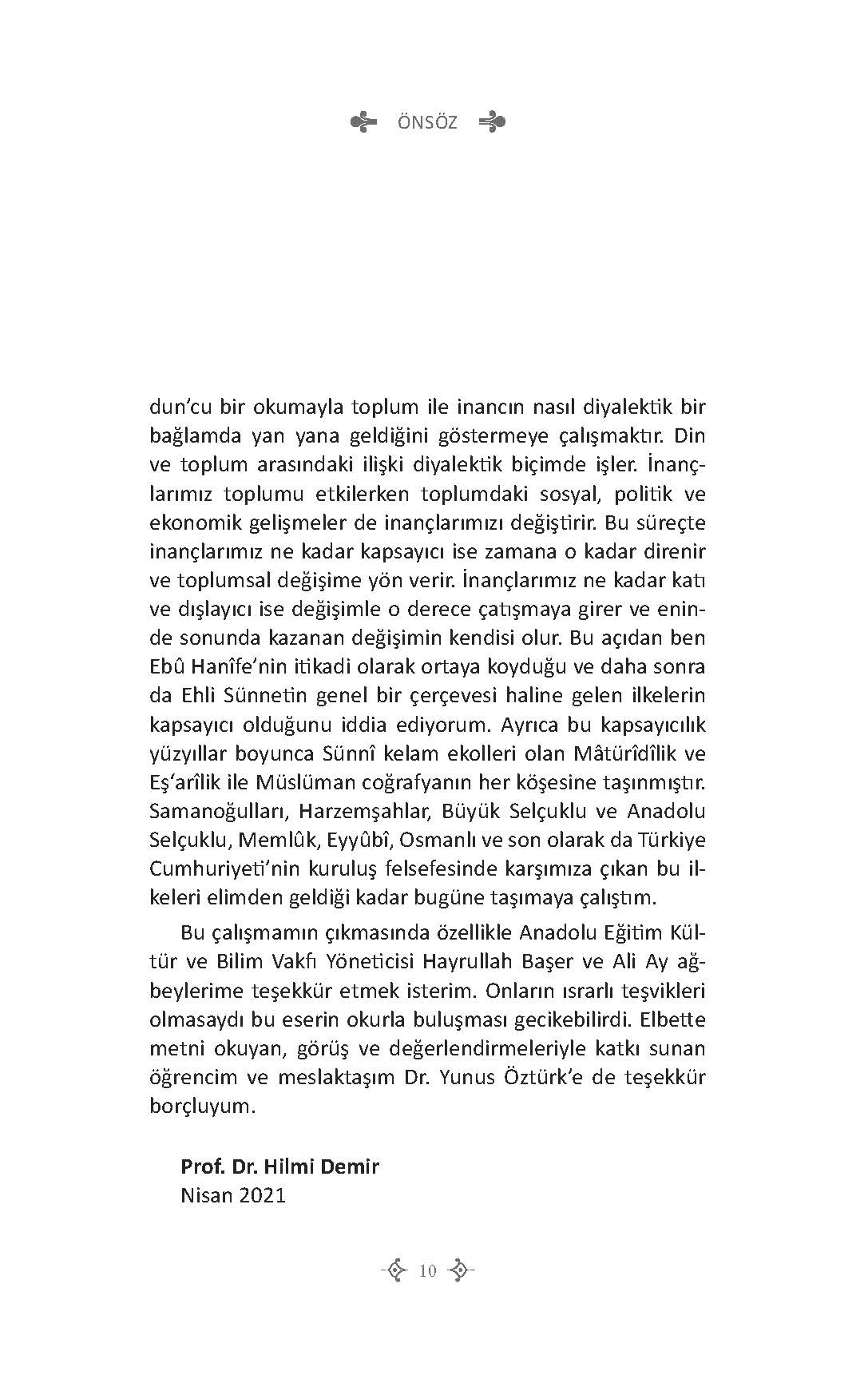 Ehli Sünnetin Kurucu Öznesi Ebû Hanîfe - Prof. Dr. Hilmi Demir