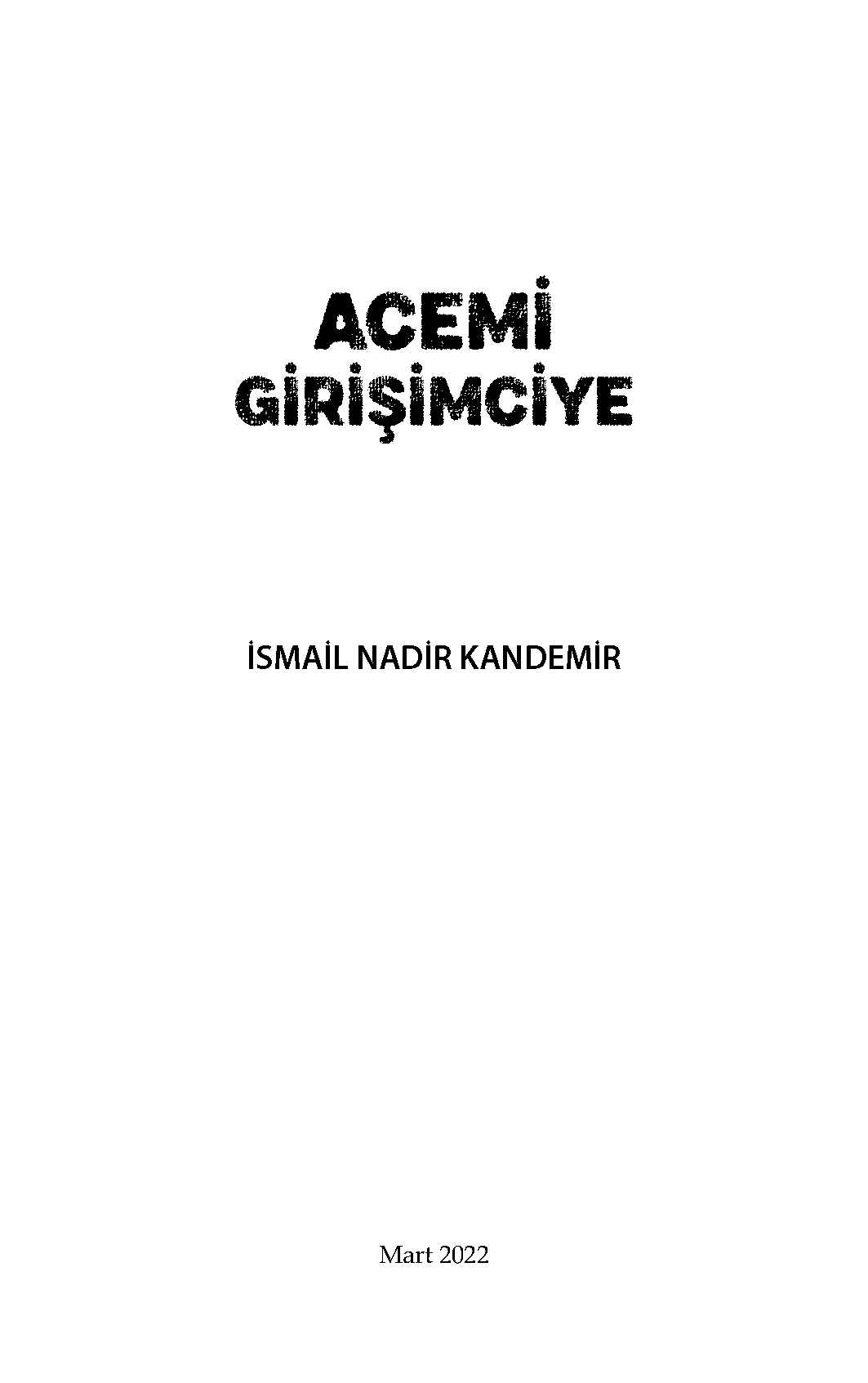 Acemi Girişimciye - İsmail Nadir Kandemir