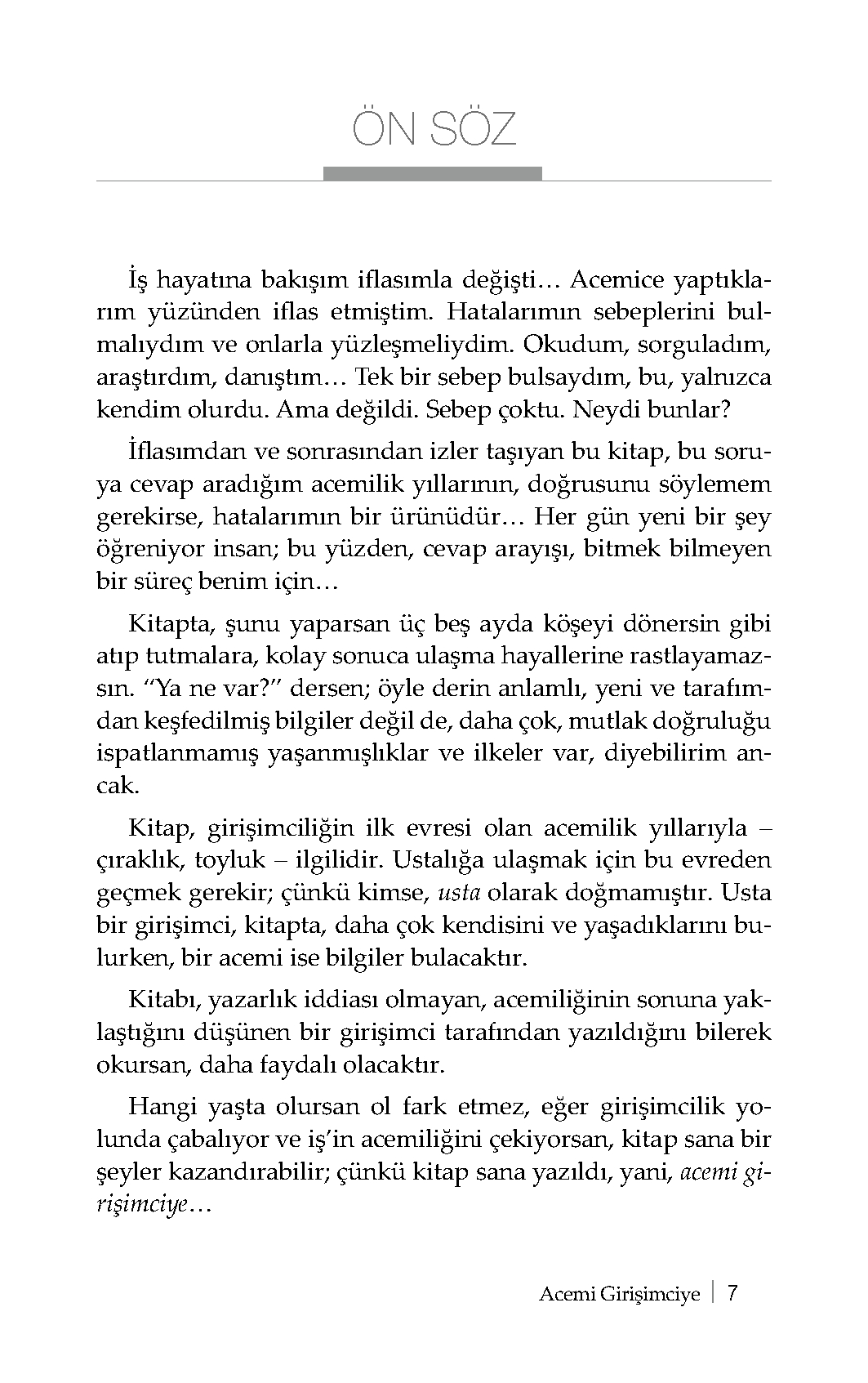 Acemi Girişimciye - İsmail Nadir Kandemir