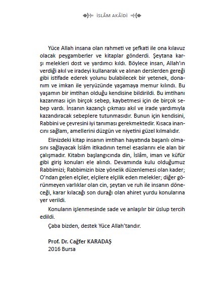İslam Akaidi - Prof. Dr. Cağfer Karadaş