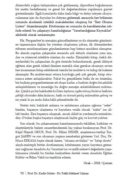 Hadis ve Sünnet Temel Kavramlar - Tarihçe - Prof. Dr. Kadir Gürler - Dr. Fatih Mehmet Yılmaz