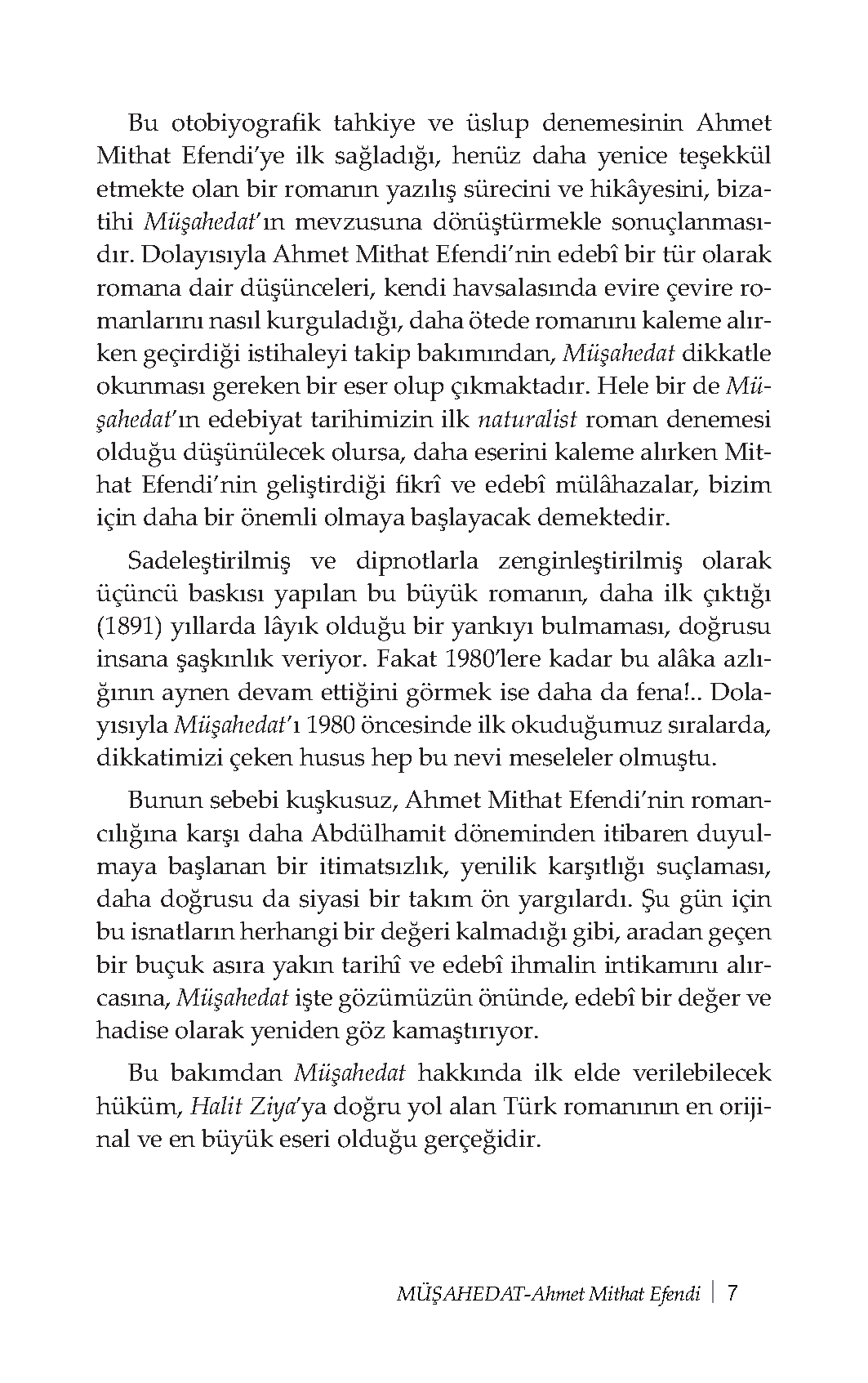 Müşahedat - Ahmet Mithat Efendi (Hazırlayan: Necmettin Turinay)