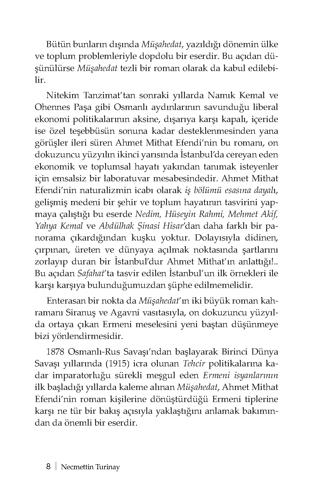 Müşahedat - Ahmet Mithat Efendi (Hazırlayan: Necmettin Turinay)