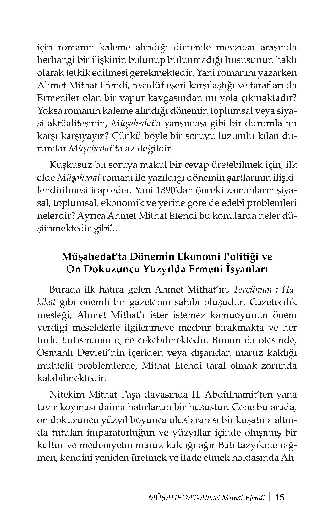 Müşahedat - Ahmet Mithat Efendi (Hazırlayan: Necmettin Turinay)