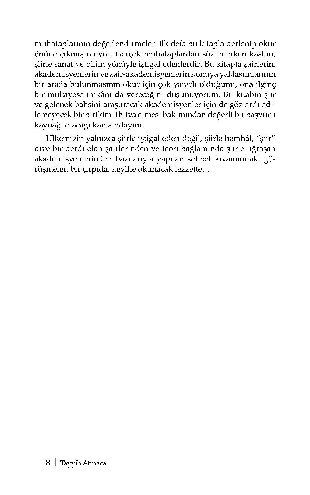 Şiir ve Gelenek Üzerine Konuşmalar - Tayyib Atmaca